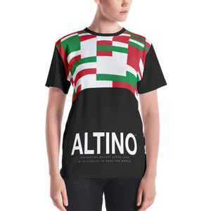 Black - #25a59120 - Viva Italia Art Commission Number 36 - ALTINO Crew Neck T - Shirt - Stop Plastic Packaging - #PlasticCops - Apparel - Accessories - Clothing For Girls - Women Tops