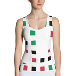 White - #92b9e390 - Viva Italia Art Commission Number 16 - ALTINO Fitted Tank Top - Stop Plastic Packaging - #PlasticCops - Apparel - Accessories - Clothing For Girls - Women Tops