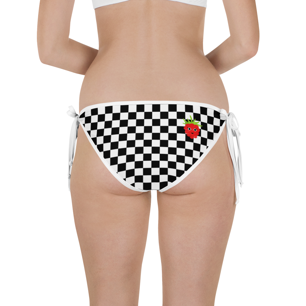 #d7087210 - Black White Fruit Melody - ALTINO Reversible Bikini Swim Bottom