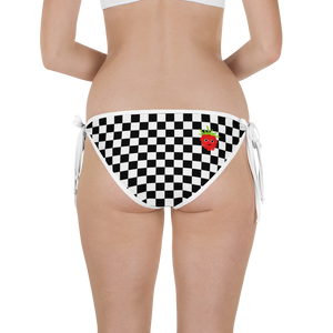 #d7087210 - Black White Fruit Melody - ALTINO Reversible Bikini Swim Bottom