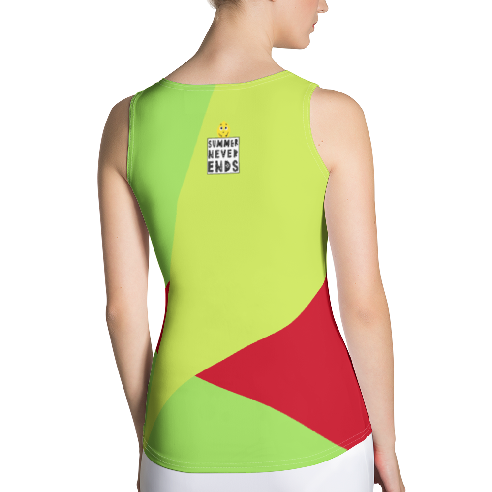 #19e47cb0 - Cherry Green Apple Kiwi - ALTINO Fitted Tank Top