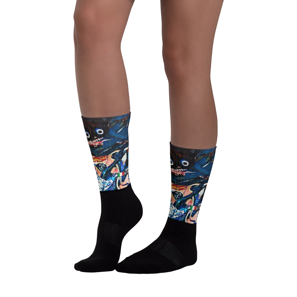 Black - #80d50680 - ALTINO Senshi Designer Socks - Senshi Girl Collection - Stop Plastic Packaging - #PlasticCops - Apparel - Accessories - Clothing For Girls - Women Footwear