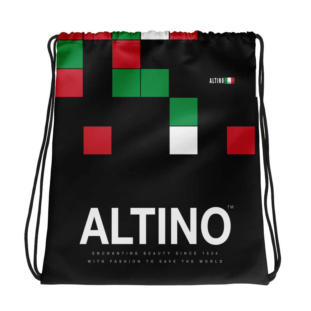 Black - #215b33a0 - Viva Italia Art Commission Number 47 - ALTINO Draw String Bag - Sports - Stop Plastic Packaging - #PlasticCops - Apparel - Accessories - Clothing For Girls - Women Handbags