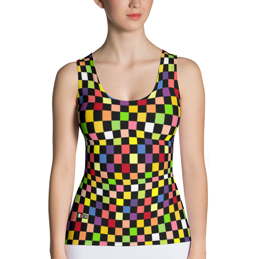 Black - #4843f4a0 - Fruit Melody - ALTINO Fitted Tank Top - Summer Never Ends Collection - Stop Plastic Packaging - #PlasticCops - Apparel - Accessories - Clothing For Girls - Women Tops