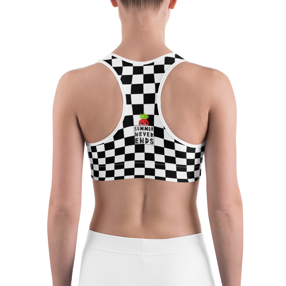 #a56da5b0 - Black White - ALTINO Sports Bra - Summer Never Ends Collection