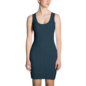 Vermilion - #6d95df00 - Tribal Sea Girl - ALTINO Fitted Dress - Earth Collection - Stop Plastic Packaging - #PlasticCops - Apparel - Accessories - Clothing For Girls - Women Dresses
