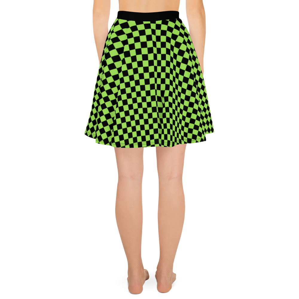 #5bc45b80 - Green Apple Black - ALTINO Skater Skirt - Summer Never Ends Collection