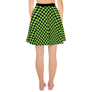 #5bc45b80 - Green Apple Black - ALTINO Skater Skirt - Summer Never Ends Collection