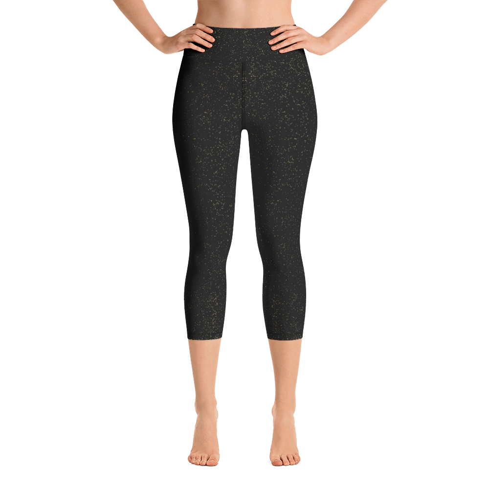 #df68a580 - Black Magic Gold Dust - ALTINO Yoga Capri - Gritty Girl Collection