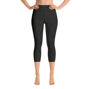 #df68a580 - Black Magic Gold Dust - ALTINO Yoga Capri - Gritty Girl Collection