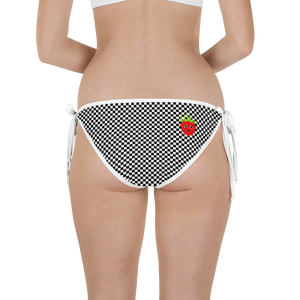 #e773e010 - Black White Fruit Melody - ALTINO Reversible Bikini Swim Bottom