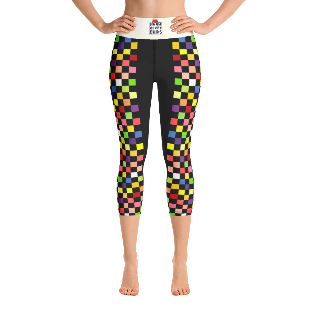 Black - #e51286a0 - Fruit Melody - ALTINO Yoga Capri - Summer Never Ends Collection - Stop Plastic Packaging - #PlasticCops - Apparel - Accessories - Clothing For Girls - Women Pants