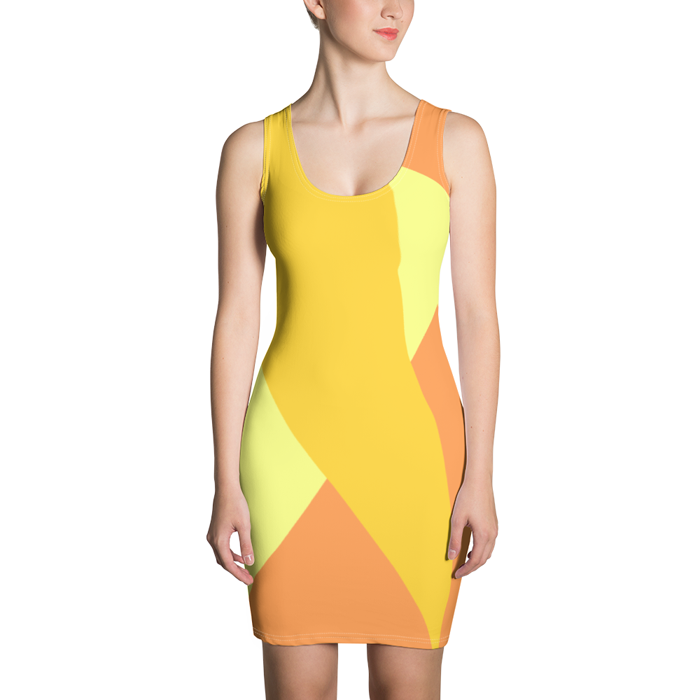 Vermilion - #6fc6f830 - Bananna Cantaloupe Pear - ALTINO Fitted Dress - Summer Never Ends Collection - Stop Plastic Packaging - #PlasticCops - Apparel - Accessories - Clothing For Girls - Women Dresses