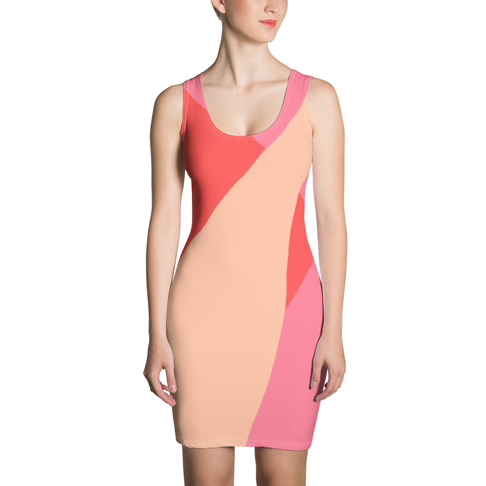 Crimson - #1c57dd30 - Grapefruit Peach Strawberry - ALTINO Fitted Dress - Stop Plastic Packaging - #PlasticCops - Apparel - Accessories - Clothing For Girls - Women Dresses