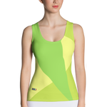 Yellow - #5a003fb0 - Green Apple Kiwi Pear - ALTINO Fitted Tank Top - Stop Plastic Packaging - #PlasticCops - Apparel - Accessories - Clothing For Girls - Women Tops