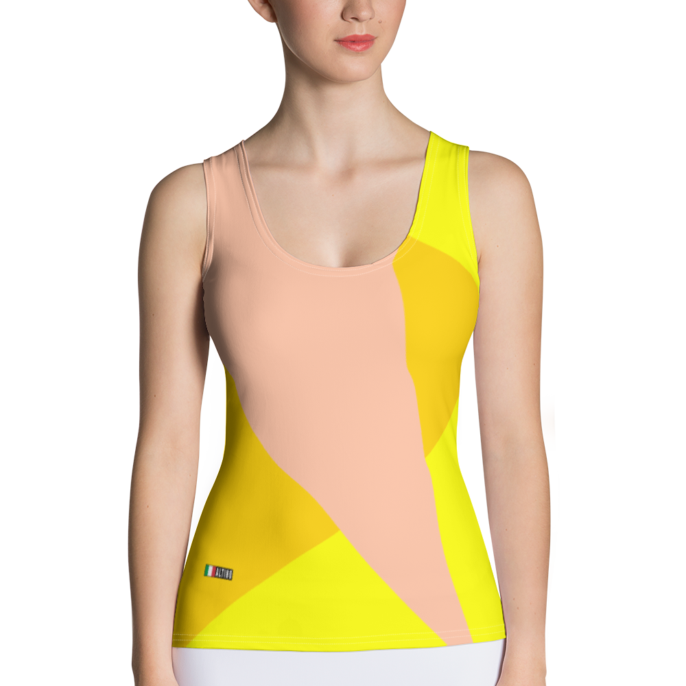 Yellow - #6381eab0 - Lemon Mango Peach - ALTINO Fitted Tank Top - Summer Never Ends Collection - Stop Plastic Packaging - #PlasticCops - Apparel - Accessories - Clothing For Girls - Women Tops