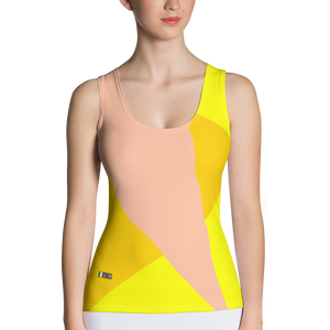 Yellow - #6381eab0 - Lemon Mango Peach - ALTINO Fitted Tank Top - Summer Never Ends Collection - Stop Plastic Packaging - #PlasticCops - Apparel - Accessories - Clothing For Girls - Women Tops