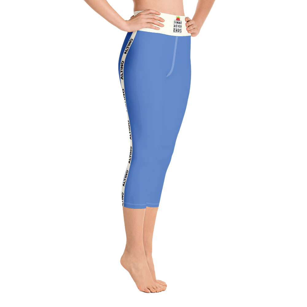 Azure - #61db2930 - Blueberry - ALTINO Yoga Capri - Summer Never Ends Collection - Stop Plastic Packaging - #PlasticCops - Apparel - Accessories - Clothing For Girls - Women Pants