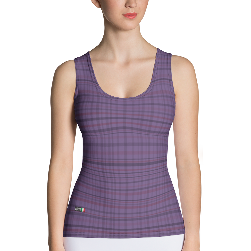 Violet - #4e6f5180 - Mulberry Sour Cherry Stracciatella - ALTINO Fitted Tank Top - Stop Plastic Packaging - #PlasticCops - Apparel - Accessories - Clothing For Girls - Women Tops