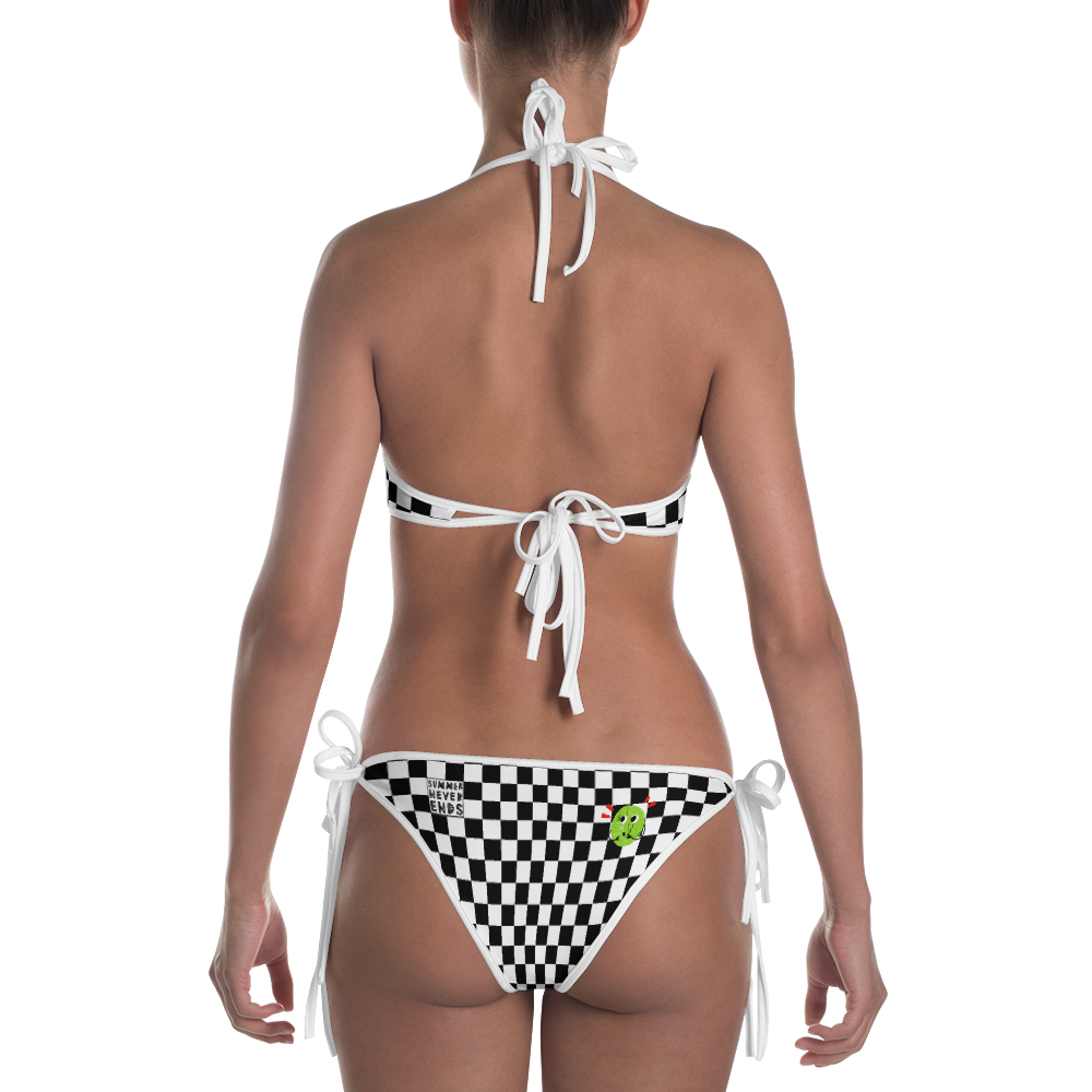 #62bfe710 - Black White Fruit Melody - ALTINO Reversible Bikini