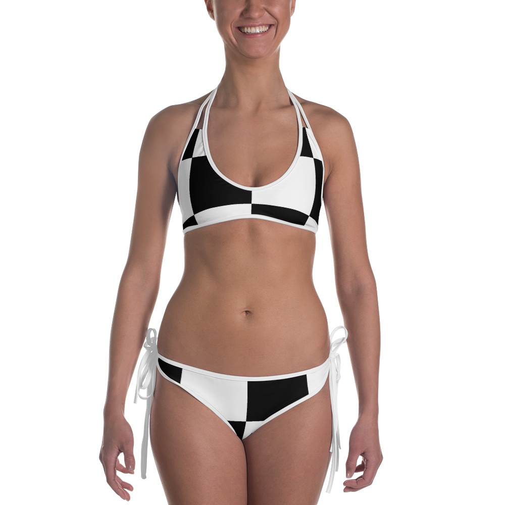 #da698010 - Black White Blueberry - ALTINO Reversible Bikini