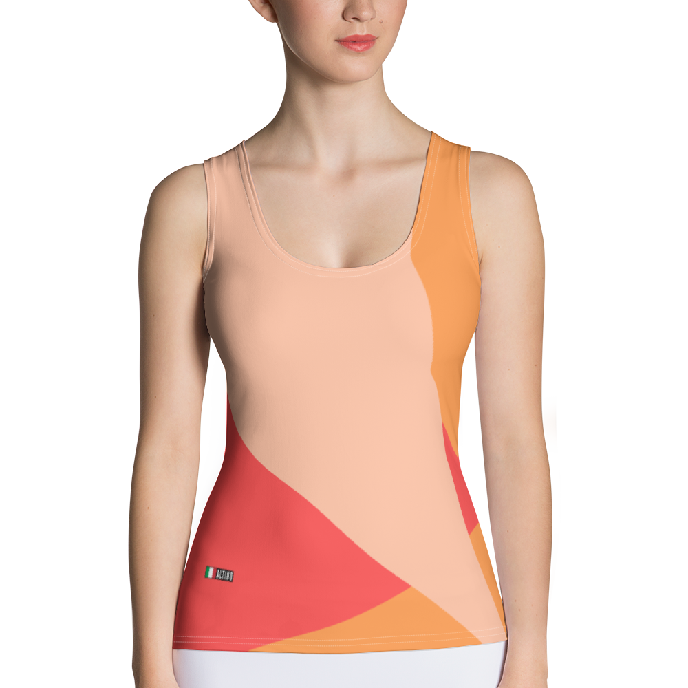 Vermilion - #6e72fcb0 - Cantaloupe Grapefruit Peach - ALTINO Fitted Tank Top - Stop Plastic Packaging - #PlasticCops - Apparel - Accessories - Clothing For Girls - Women Tops
