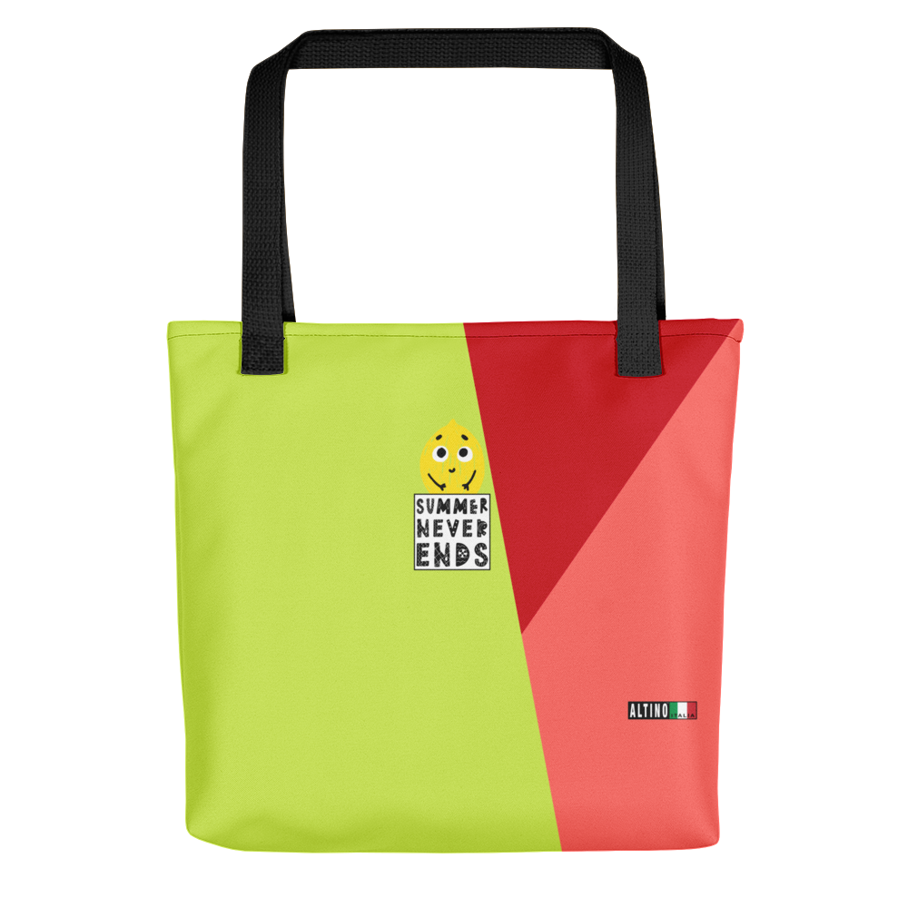 Red - #fe2bfda0 - Cherry Kiwi Watermelon - ALTINO Tote Bag - Summer Never Ends Collection - Sports - Stop Plastic Packaging - #PlasticCops - Apparel - Accessories - Clothing For Girls - Women Handbags