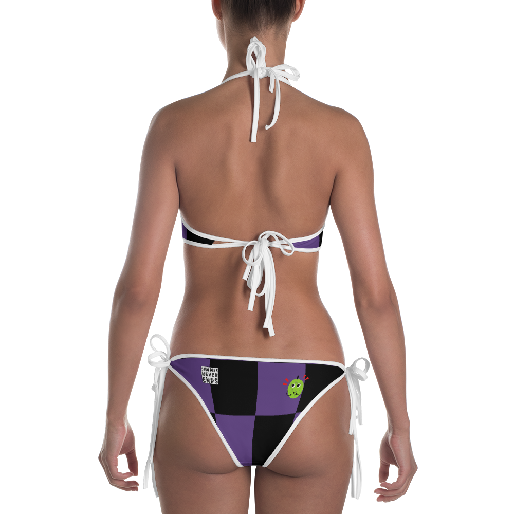 #5472be10 - Black White Grape - ALTINO Reversible Bikini - Summer Never Ends Collection