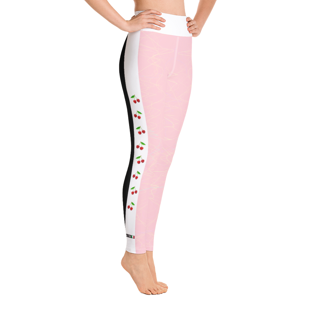 #d5c9bfa0 - Cherry Apricot Swirl - ALTINO Yummy Yoga Pants - Gelato Collection