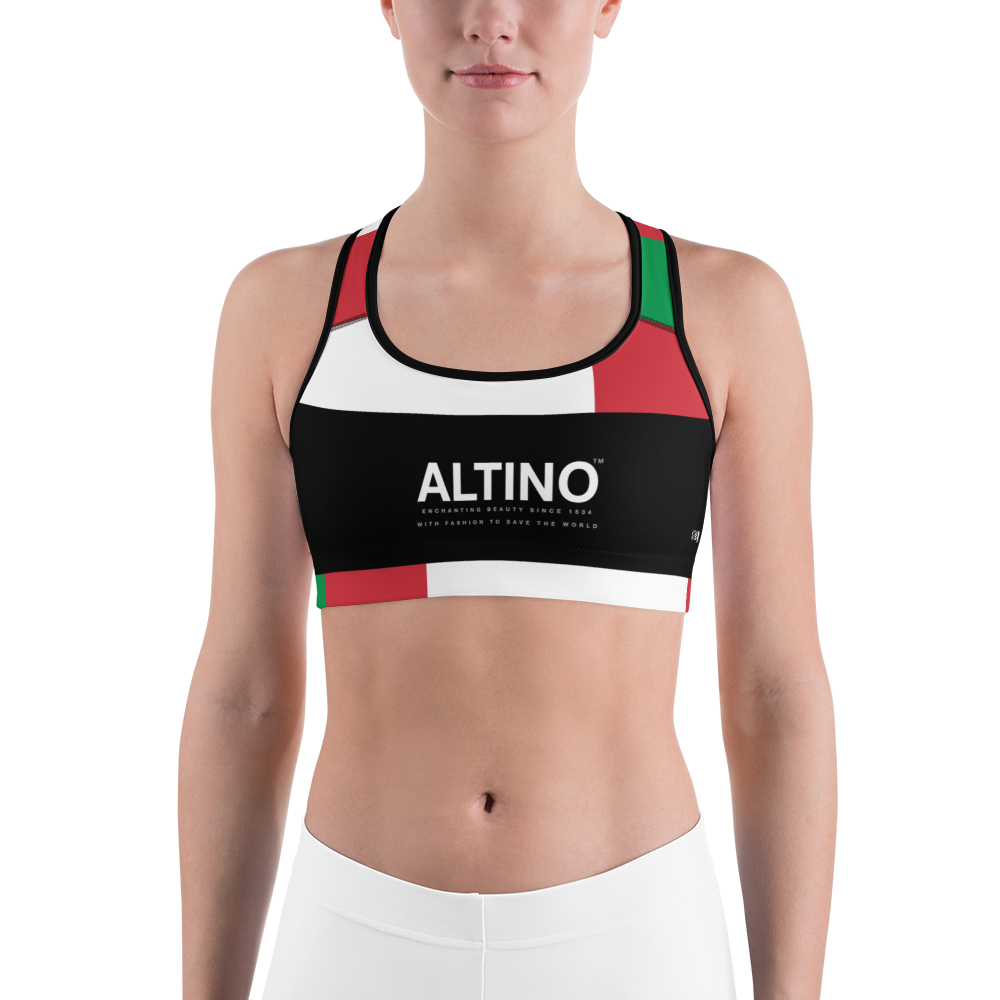 Black - #719493a0 - Viva Italia Art Commission Number 36 - ALTINO Sports Bra - Stop Plastic Packaging - #PlasticCops - Apparel - Accessories - Clothing For Girls -