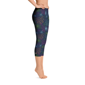Cyan - #91ab2780 - Coral Creatures - ALTINO Capri - Earth Collection - Yoga - Stop Plastic Packaging - #PlasticCops - Apparel - Accessories - Clothing For Girls - Women Pants