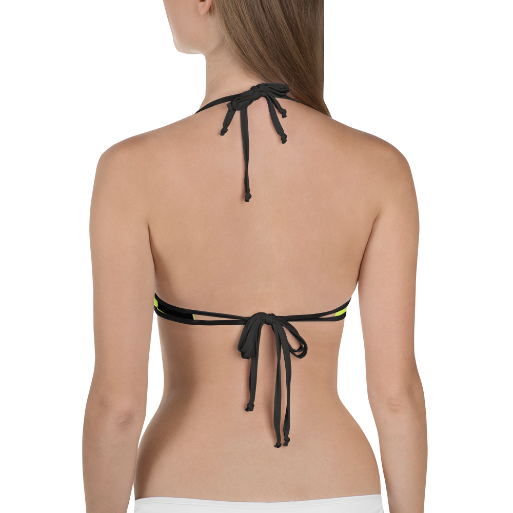 #ad195b00 - Kiwi Black - ALTINO Reversible Bikini Swim Top
