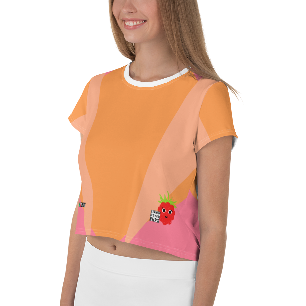 #916836b0 - Cantaloupe Orange Cream Strawberry - ALTINO Crop Tees