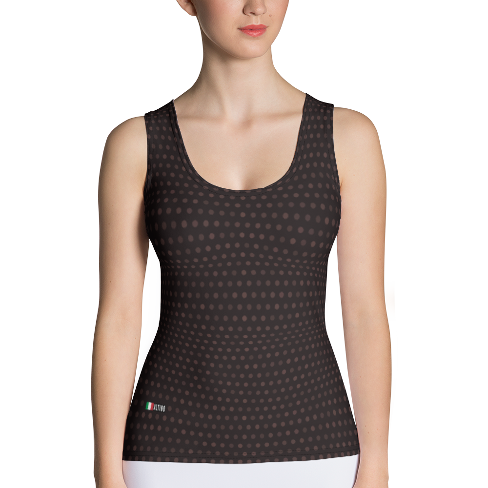 Black - #469fd480 - Black Chocolate Layered Granita - ALTINO Fitted Tank Top - Gelato Collection - Stop Plastic Packaging - #PlasticCops - Apparel - Accessories - Clothing For Girls - Women Tops