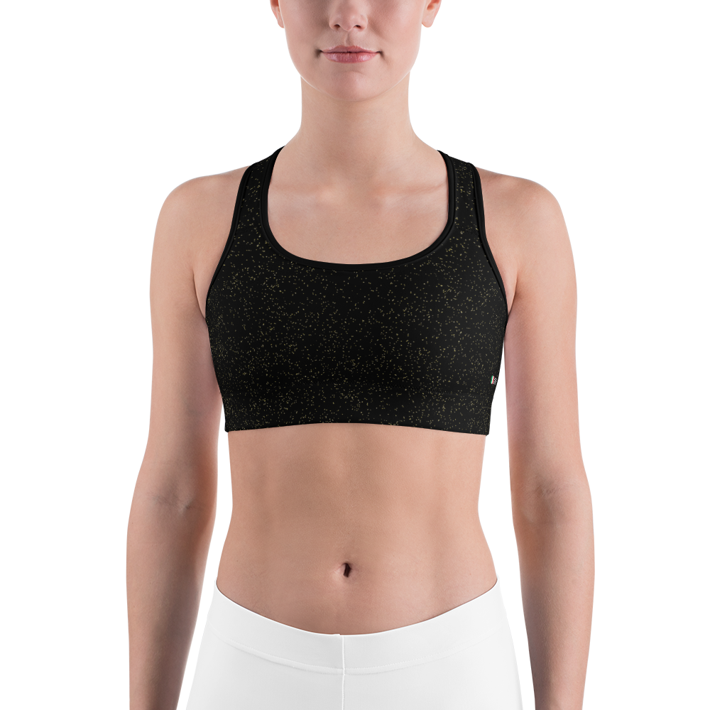 Black - #52c7ac80 - Black Magic Gold Dust - ALTINO Sports Bra - Gritty Girl Collection - Stop Plastic Packaging - #PlasticCops - Apparel - Accessories - Clothing For Girls -