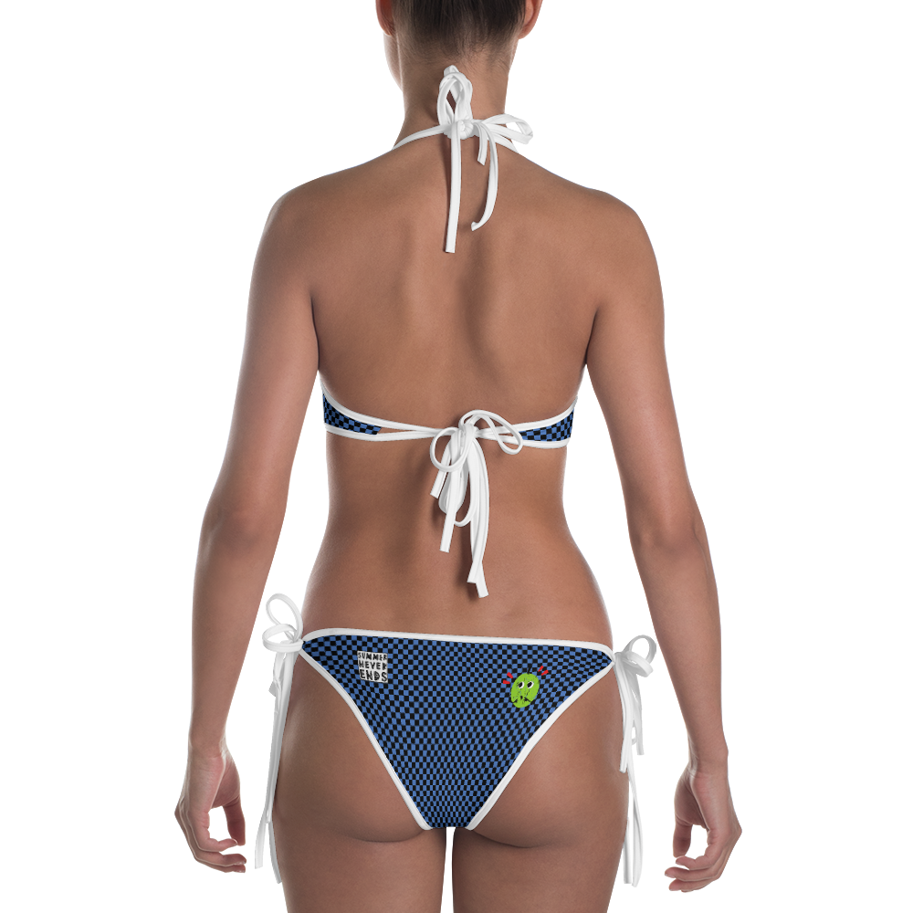 #45e6be10 - Black White Blueberry - ALTINO Reversible Bikini