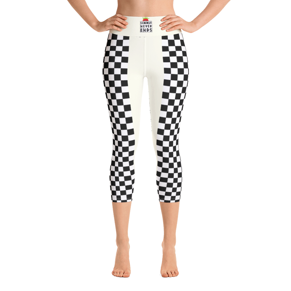 #7f7d86a0 - Black White - ALTINO Yoga Capri - Summer Never Ends Collection