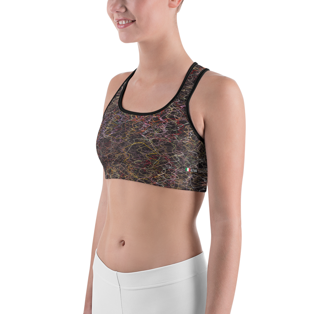 #89a39680 - Black Chocolate All Flavors Rumble - ALTINO Sports Bra - Gelato Collection