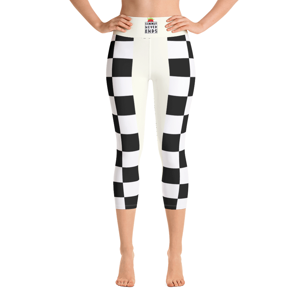 Black - #de0152a0 - Black White - ALTINO Yoga Capri - Summer Never Ends Collection - Stop Plastic Packaging - #PlasticCops - Apparel - Accessories - Clothing For Girls - Women Pants