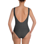 #9aae4c00 - Black With White Dots - ALTINO One - Piece Swimsuit - Noir Collection