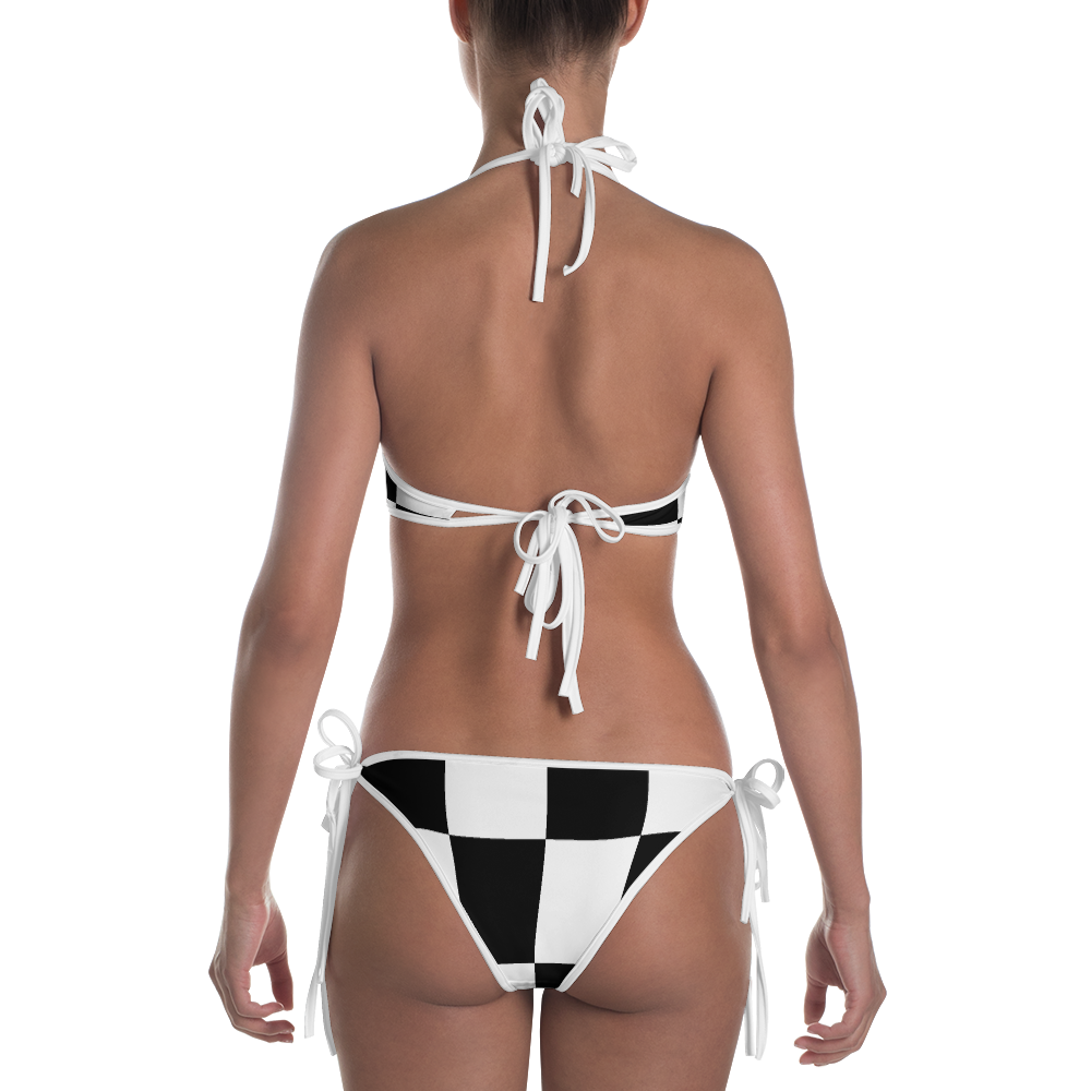 #64d88010 - Black White Fruit - ALTINO Reversible Bikini - Summer Never Ends Collection