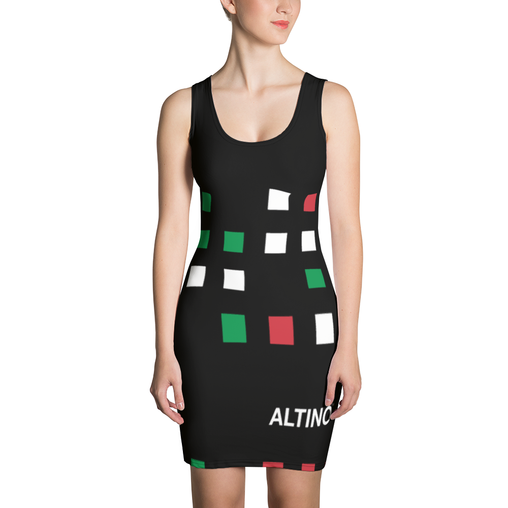 Black - #477af520 - Viva Italia Art Commission Number 16 - ALTINO Fitted Dress - Stop Plastic Packaging - #PlasticCops - Apparel - Accessories - Clothing For Girls - Women Dresses