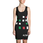 Black - #477af520 - Viva Italia Art Commission Number 16 - ALTINO Fitted Dress - Stop Plastic Packaging - #PlasticCops - Apparel - Accessories - Clothing For Girls - Women Dresses