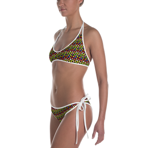 #62bfe710 - Black White Fruit Melody - ALTINO Reversible Bikini