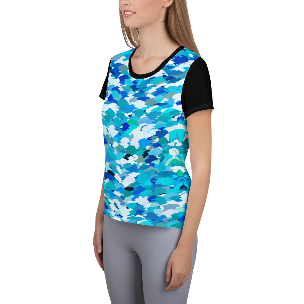 Cerulean - #0259a490 - Oceanic Norfolk Ridge - ALTINO Mesh Shirts - Earth Collection - Stop Plastic Packaging - #PlasticCops - Apparel - Accessories - Clothing For Girls - Women Tops