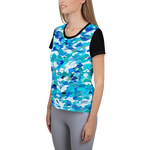 Cerulean - #0259a490 - Oceanic Norfolk Ridge - ALTINO Mesh Shirts - Earth Collection - Stop Plastic Packaging - #PlasticCops - Apparel - Accessories - Clothing For Girls - Women Tops