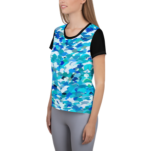 Cerulean - #0259a490 - Oceanic Norfolk Ridge - ALTINO Mesh Shirts - Earth Collection - Stop Plastic Packaging - #PlasticCops - Apparel - Accessories - Clothing For Girls - Women Tops