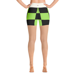 #57d22da0 - Green Apple Black - ALTINO Yoga Shorts - Summer Never Ends Collection