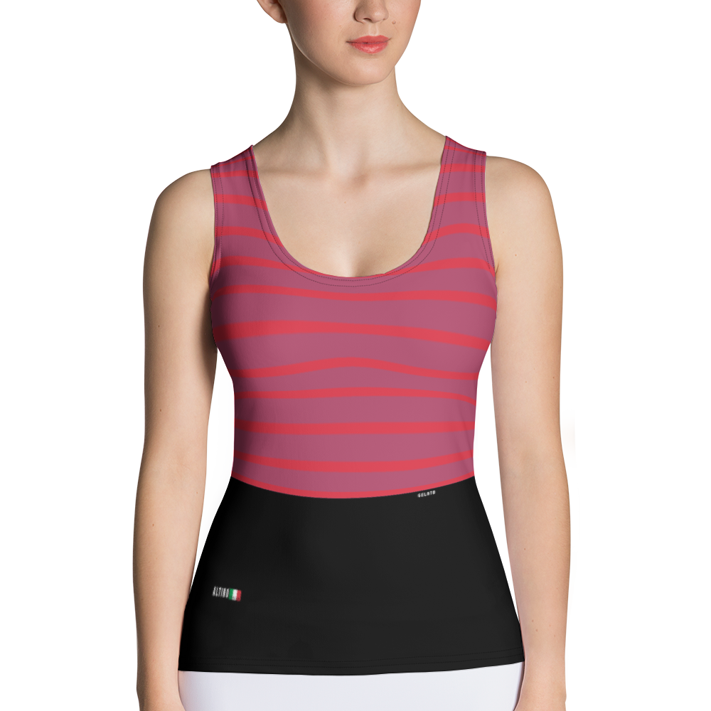 Crimson - #86b059a0 - Plum Red Raspberry Sorbet - ALTINO Fitted Tank Top - Gelato Collection - Stop Plastic Packaging - #PlasticCops - Apparel - Accessories - Clothing For Girls - Women Tops