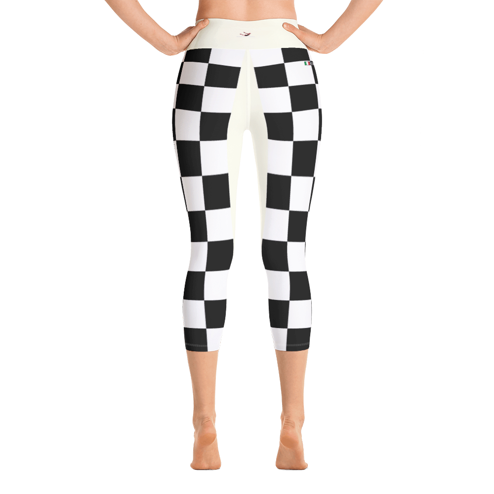 #de0152a0 - Black White - ALTINO Yoga Capri - Summer Never Ends Collection